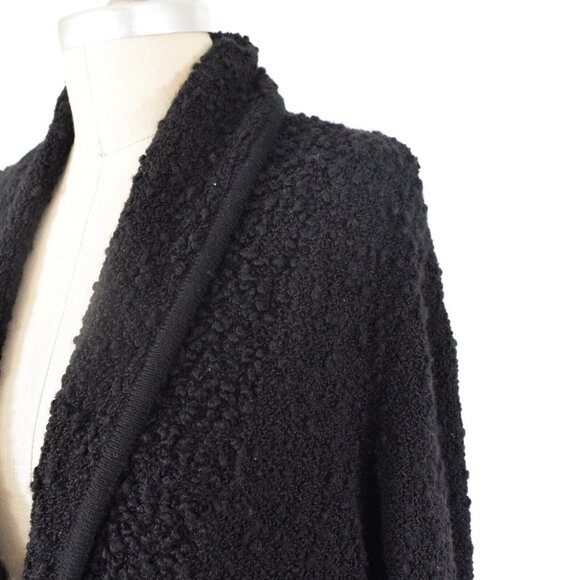BCBG Max Azria Black Wool Bouclé Yarn Knit Cardigan - Picture 2 of 7
